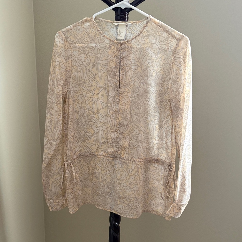 H&M Beige Floral Blouse